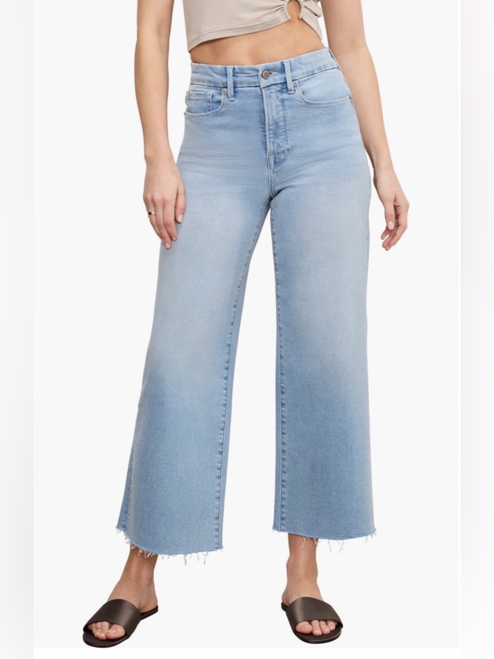 Good American Good Waist Palazzo Crop 15plus